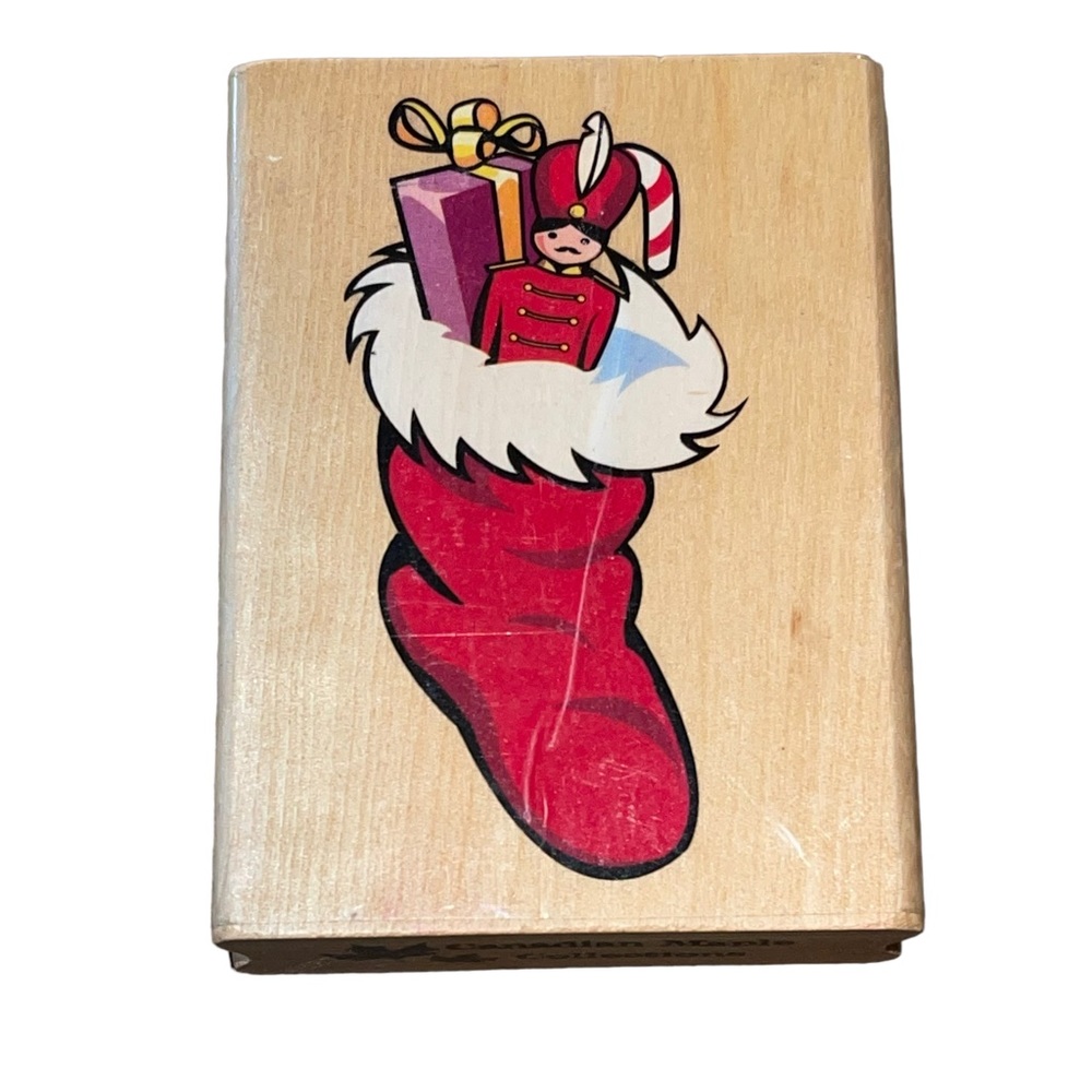 Canadian Maple Collections Christmas Stocking Gifts Toys Rubber Stamp.